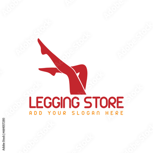 legging shop logo design vector