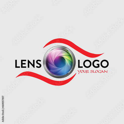 lens studio logo design vector