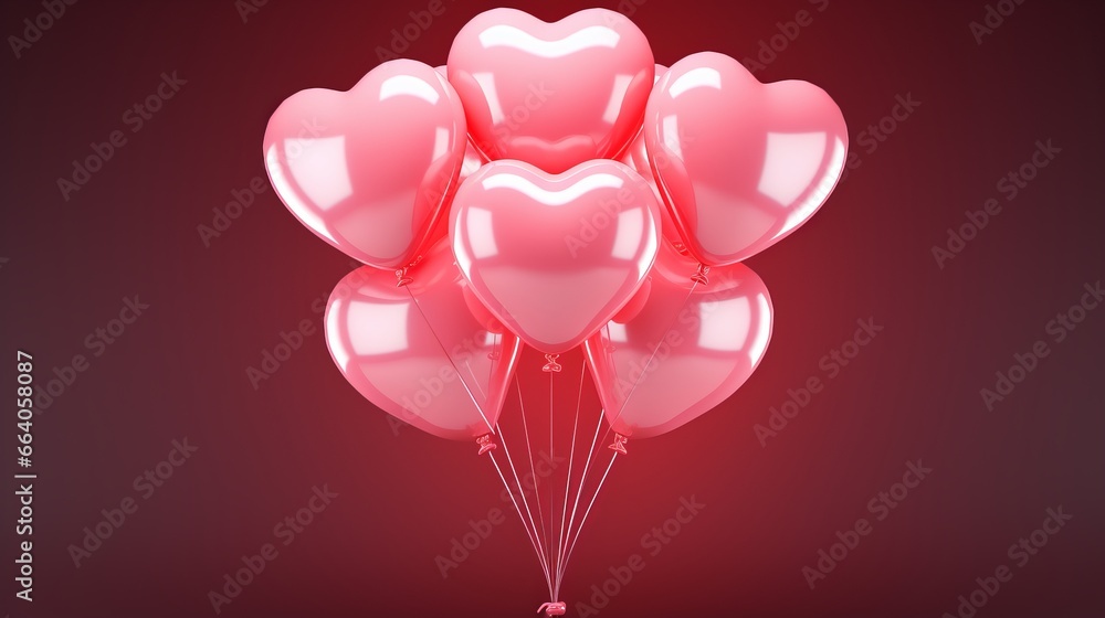 A bunch of heart-shaped balloons in a heartwarming display.