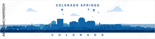 Colorado springs city silhouette vector illustration on white background, USA	