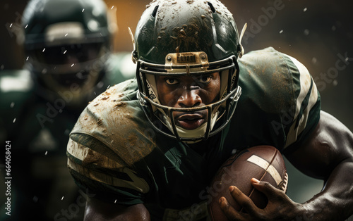 A football player scoring a...