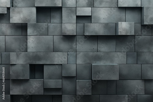 Background with tiled concrete wall, featuring futuristic polished blocks. Generative AI © Phoenix