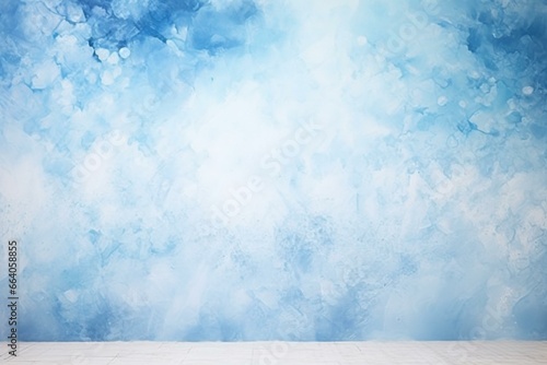 Cool-blue watercolor backdrop reminiscent of winter with enough room for text. Generative AI