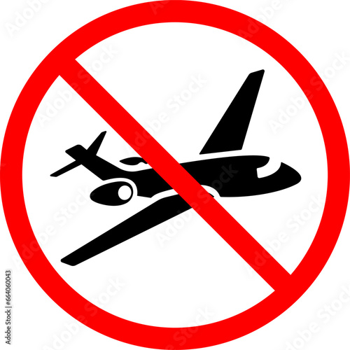 vector illustration of a plane ban on a transparent background