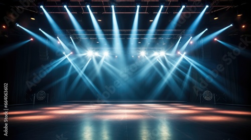 Empty stage with spotlights