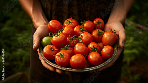 Tomates frescos colhidos do mato
