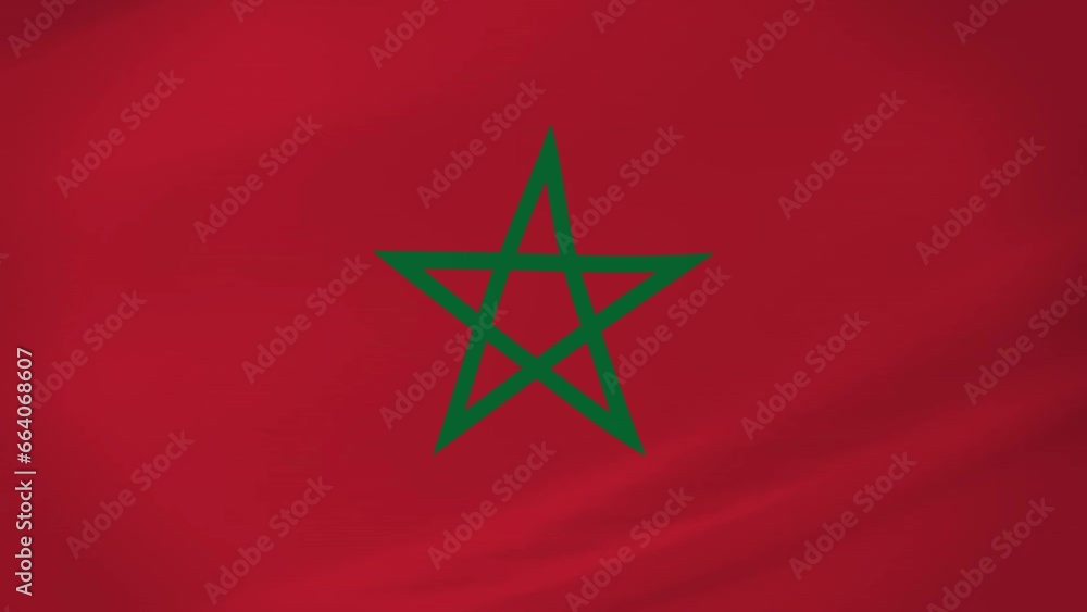 Morocco Waving Flag Realistic Animation Video Morocco Waving Flag Realistic Animation Video