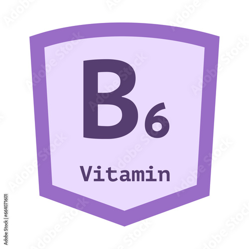 Vitamin B6 emblem vector isolated on white background 10 eps