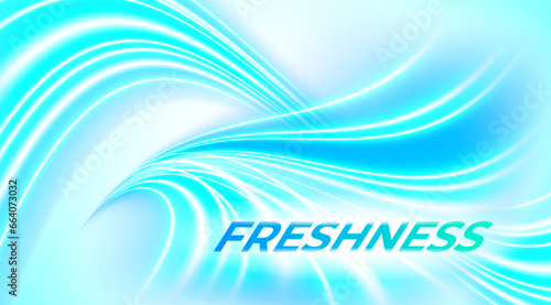 Blue waves. Power wash and clean Laundry detergent. Banner for packaging and advertising. Vector illustration.