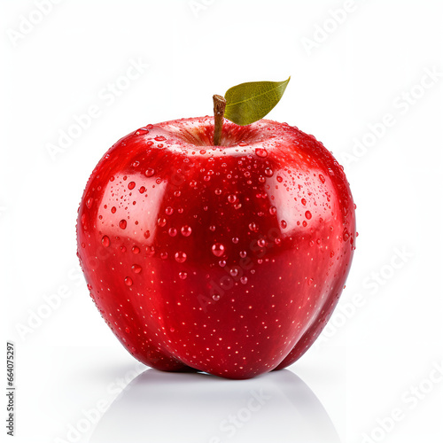 red apple isolated on white background.