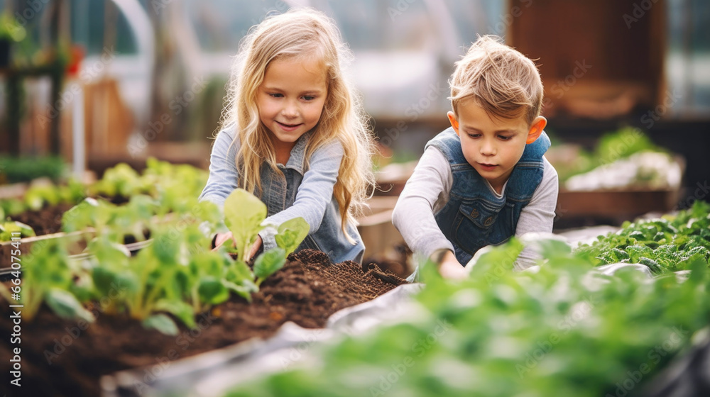 © fotoyou - Children Gardening Vegetables Outside