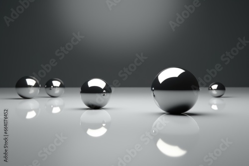 Floating 3d spheres with copy space for product advertisement