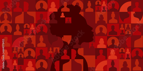 Woman, people, users, community - banner, background, vector illustration