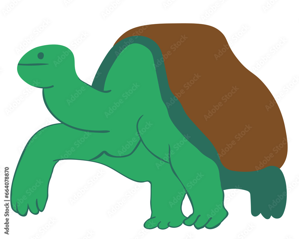 Fototapeta premium turtle in vector. wild animal in flat style. Template for poster logo icon for app website. Series of animal images in flat style