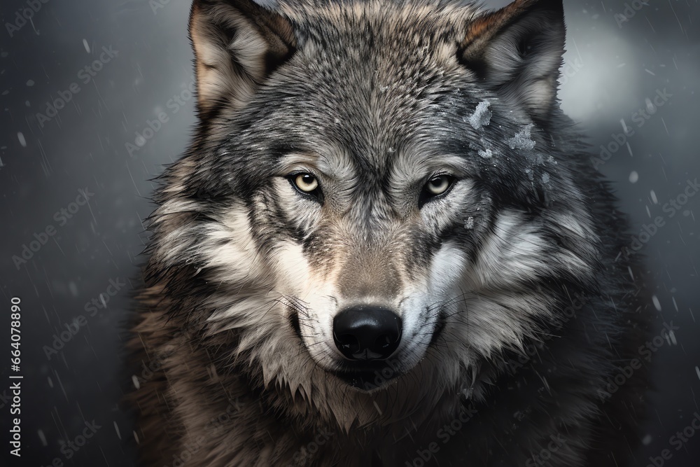 a close up of a wolf