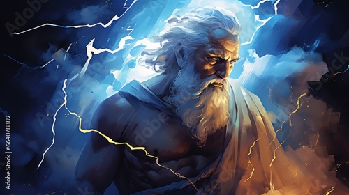 Zeus - The king of olympian gods and god of the thunderbolt photo