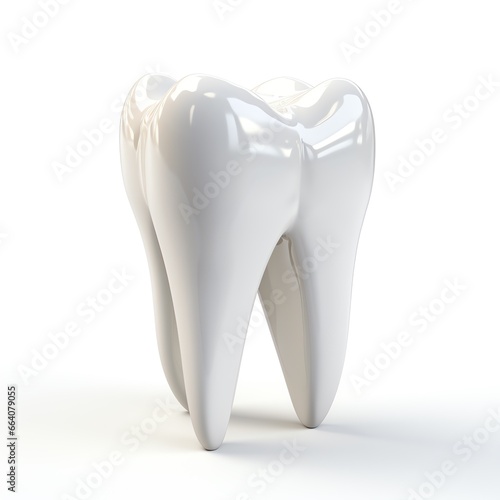 a white tooth with shiny white paint