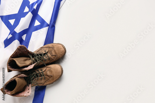 Flag of Israel with militar...