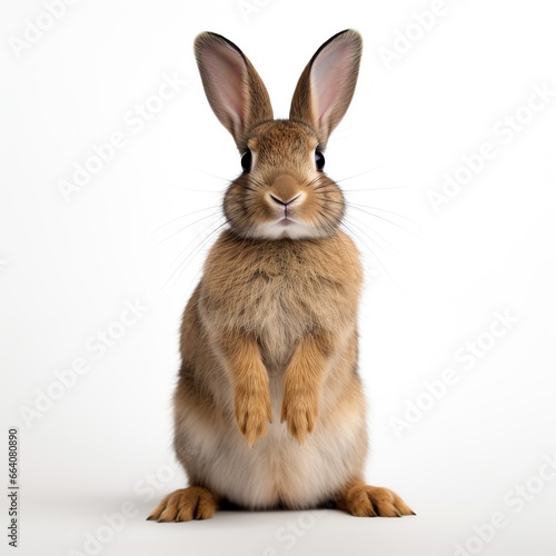 a rabbit standing on its hind legs