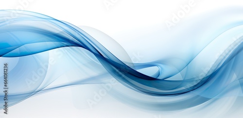 Blue Abstract Background with Curls, Transparent Layers, Whiplash Curves for Stylish Web Banner