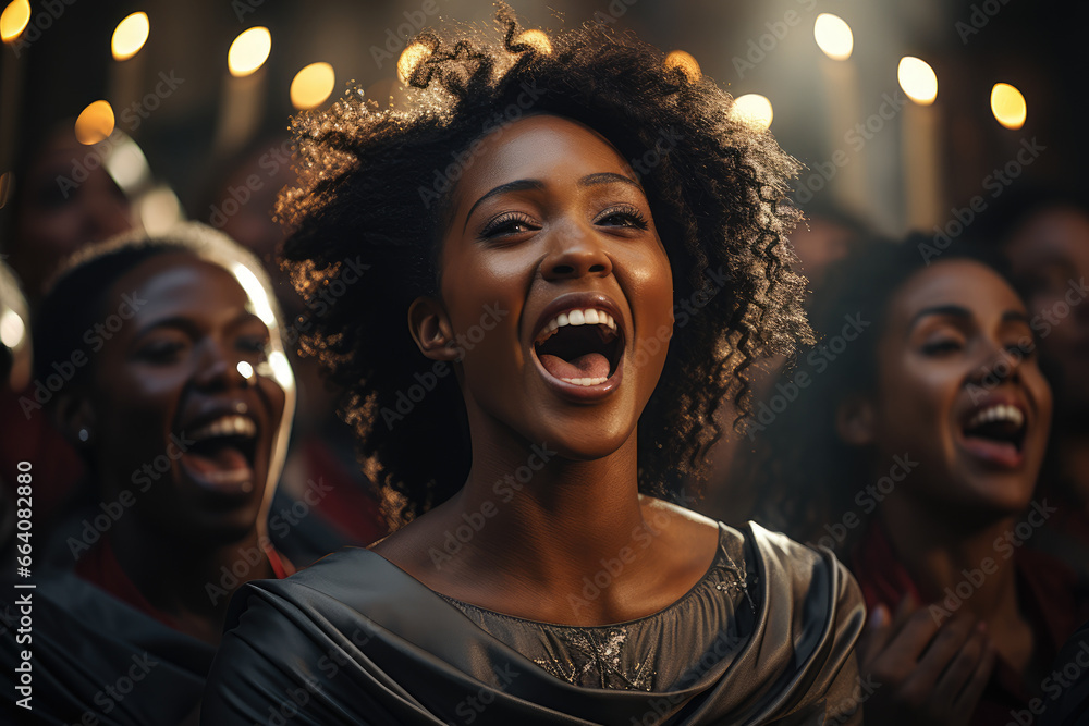 A St. Lucia's Day choir performing in a beautifully decorated church, spreading the joy of the holiday through music. Generative Ai. A St. Lucia's Day choir performing in a beautifully decorated church, spreading the joy of the holiday through music. Generative Ai.