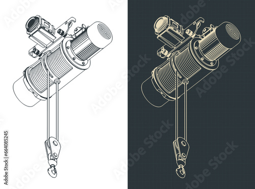 Monorail hoist isometric blueprints