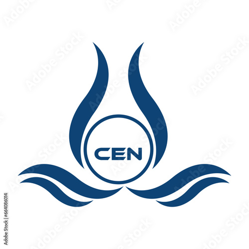 CEN letter water drop icon design with white background in illustrator, CEN Monogram logo design for entrepreneur and business.

