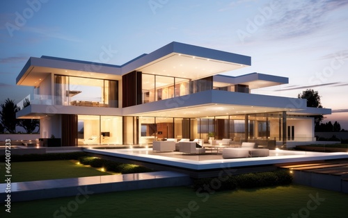 A modern and sleek architectural house design © piai