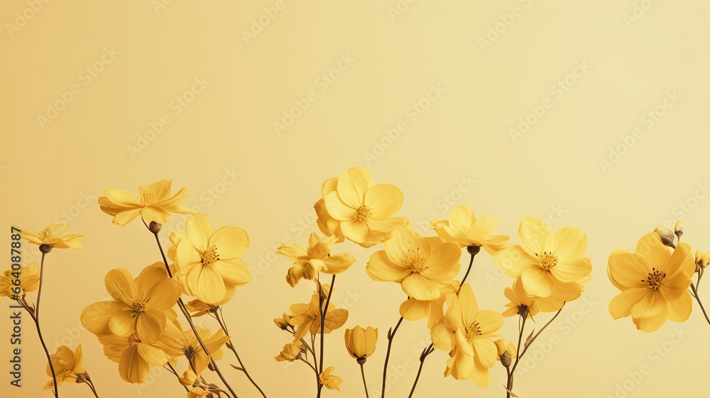 a group of yellow flowers sitting on top of a table. generative ai a group of yellow flowers sitting on top of a table. generative ai