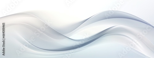 White Abstract Background with Curls, Transparent Layers, Whiplash Curves for Stylish Web Banner