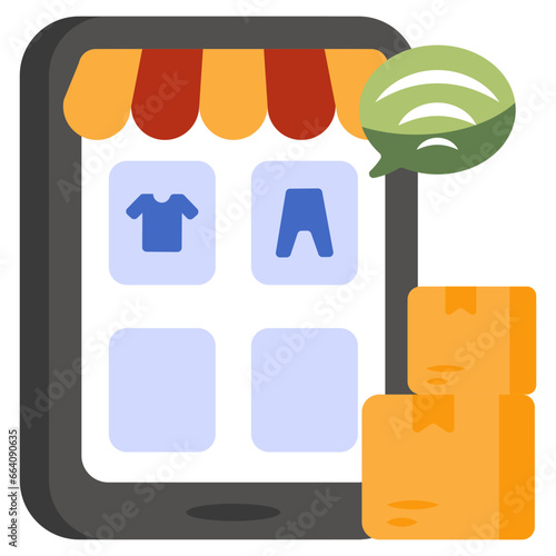 An icon design of mobile shop