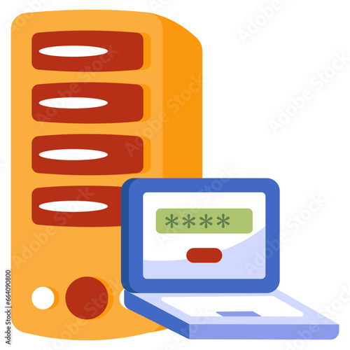 An icon design of server racks