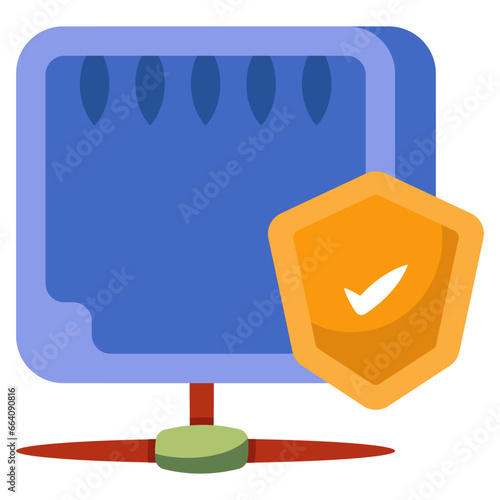 Editable design icon of ethernet security
