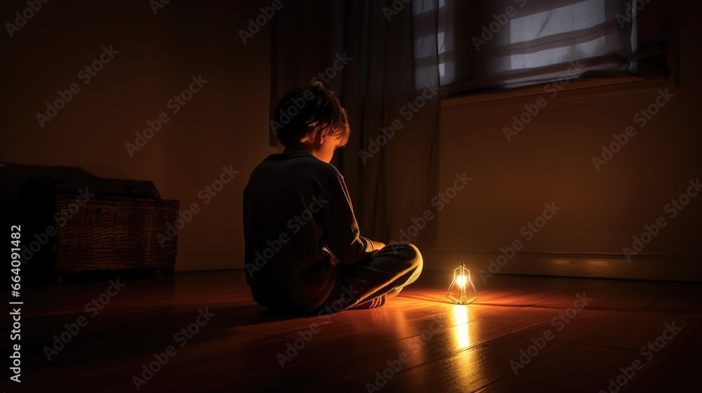 Blackout no electricity light, power outage, breakdown, electric, persona in absence of electricity with candle, problem, systemic accident in power system accompanied by mass disconnection of consum.