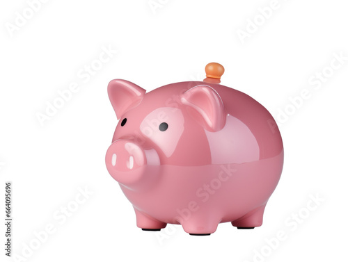 pink pig on a white background. piggy bank