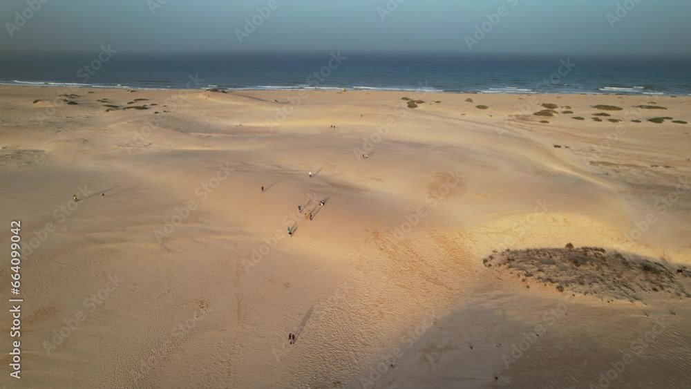 View of the sand dunes of Corralejo and the Atlantic Ocean Fuerteventura View of the sand dunes of Corralejo and the Atlantic Ocean Fuerteventura