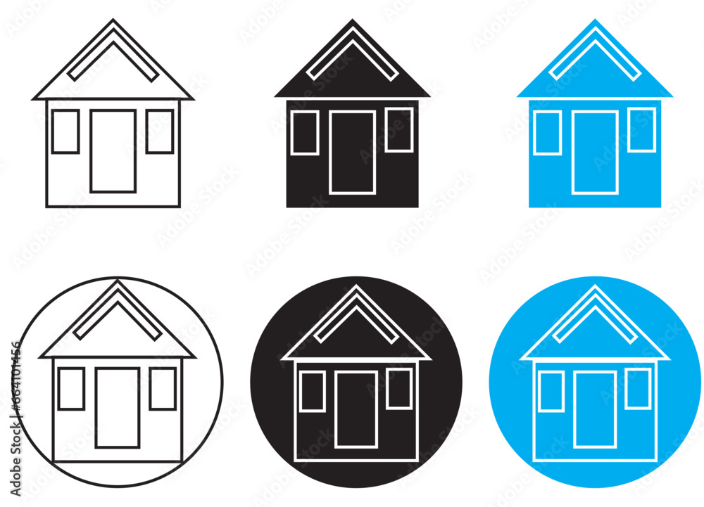icon set, collection of home icons, set of house icon, home icon set