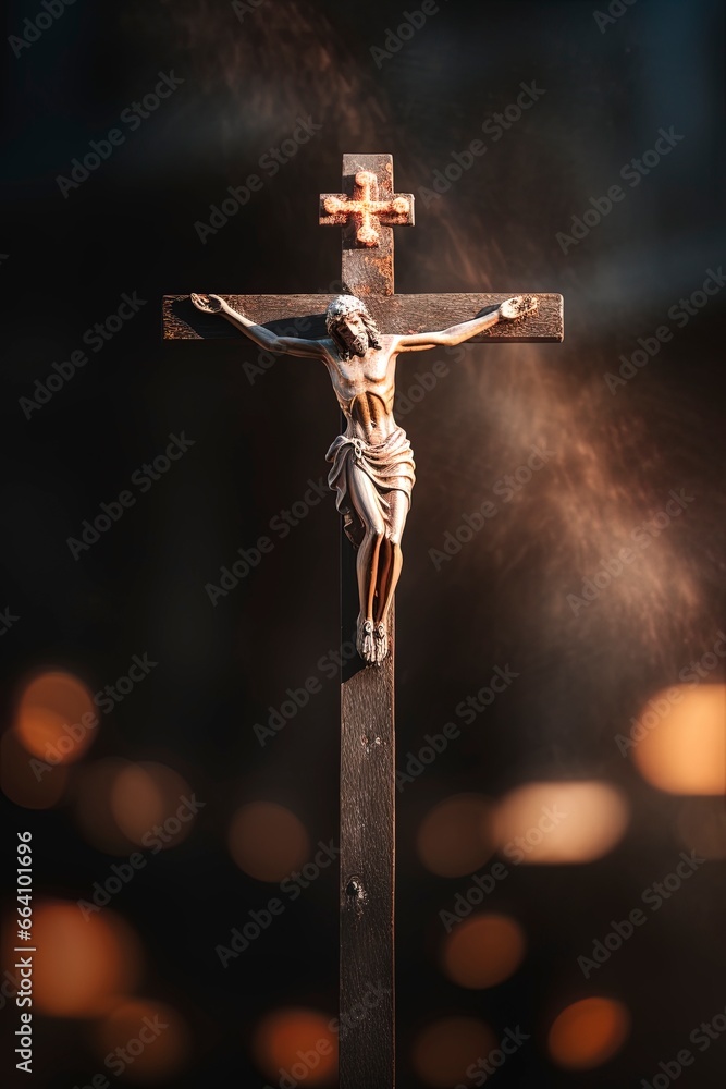 Religious scene with Jesus Christ - obrazy, fototapety, plakaty 