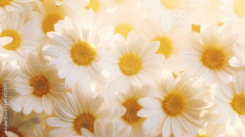 a group of white and yellow flowers