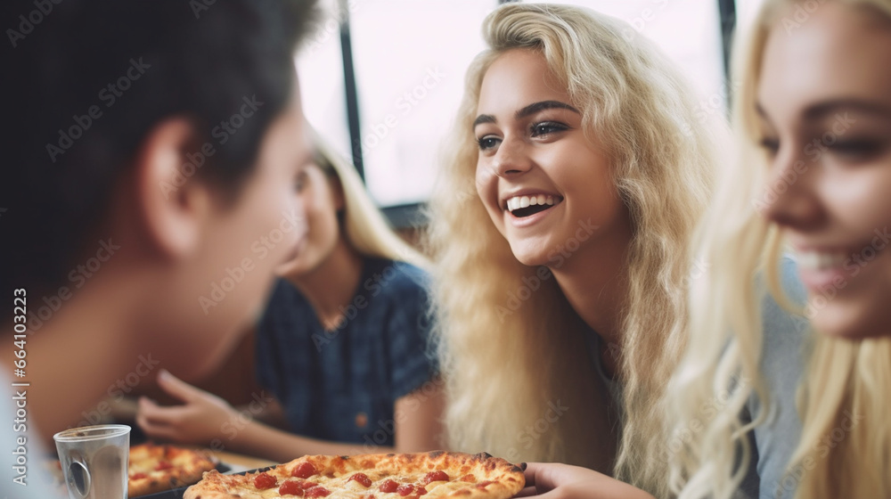 a group of people sitting around a dining table, enjoying a meal together a group of people sitting around a dining table, enjoying a meal together