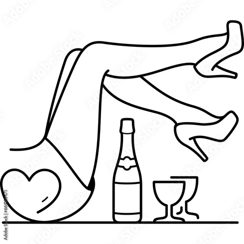 Open relationships. Vector outline icon.