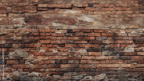 a brick wall with a hole in it photo