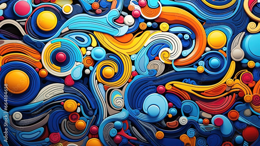 Naklejka premium large colorful abstract swirls background wallpaper. Fantasy concept , Illustration painting.