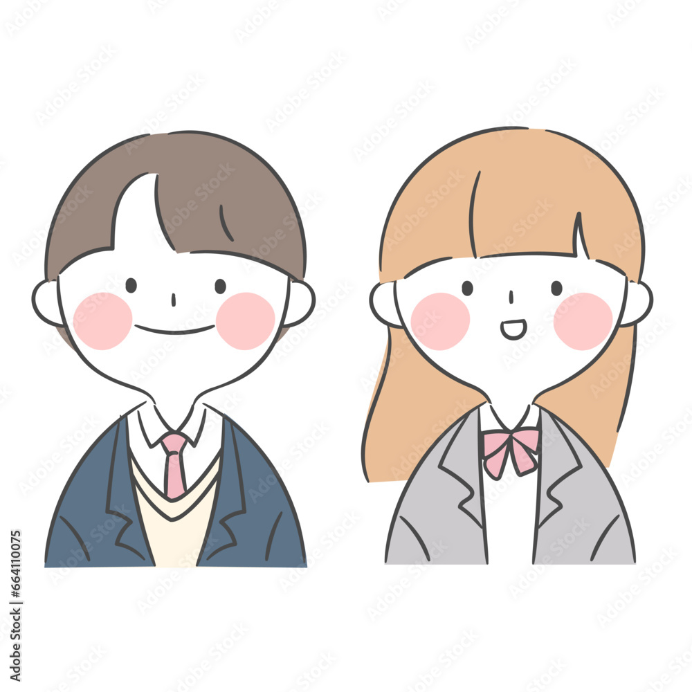 교복을 입은 학생 일러스트 교복을 입은 학생 일러스트