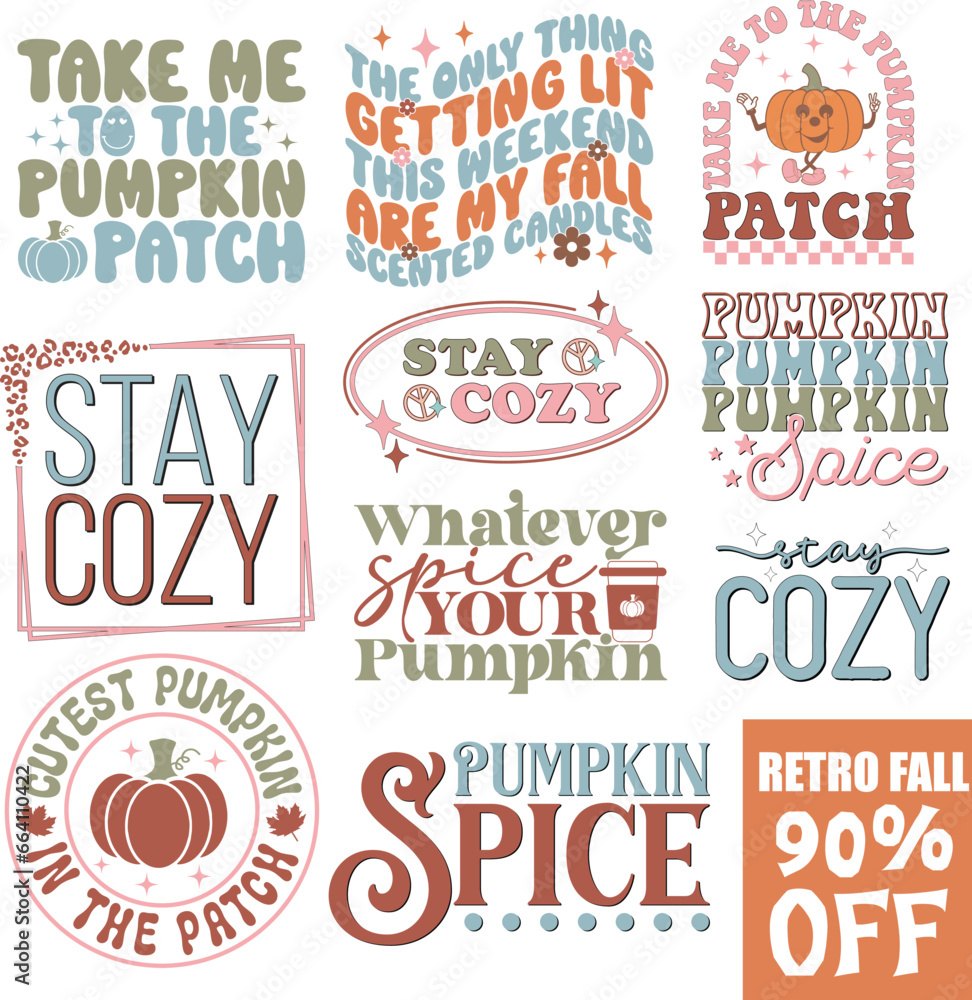 Retro Fall Sublimation Design Bundle Retro Fall Sublimation Design Bundle