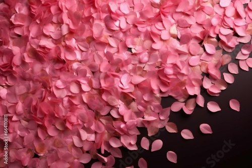 Background with pink glitter petals. Generative AI