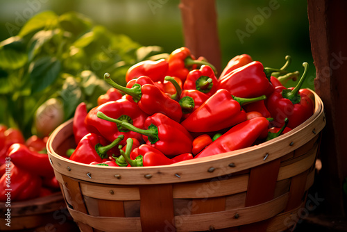 A good crop of peppers. Cultivation of pepper. Farm and field. Harvested agricultural crops.