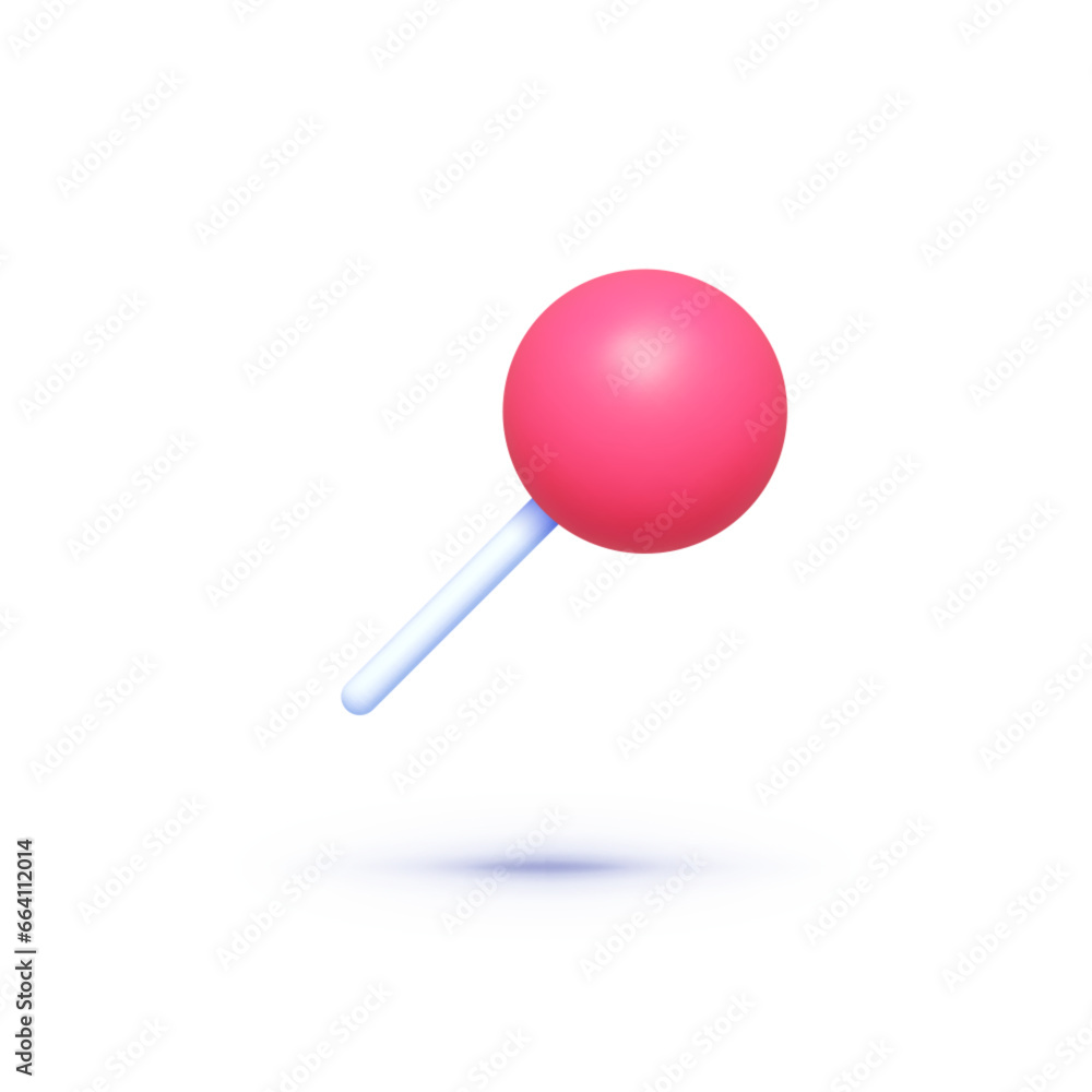 Paper pushpins 3d on white background. Vector 3d illustration Paper pushpins 3d on white background. Vector 3d illustration