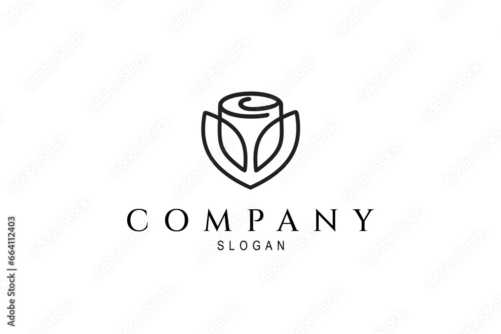 Tulip flower logo design with minimalist line art style Stock Vector ...