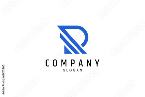 R letter blue vector logo design photo